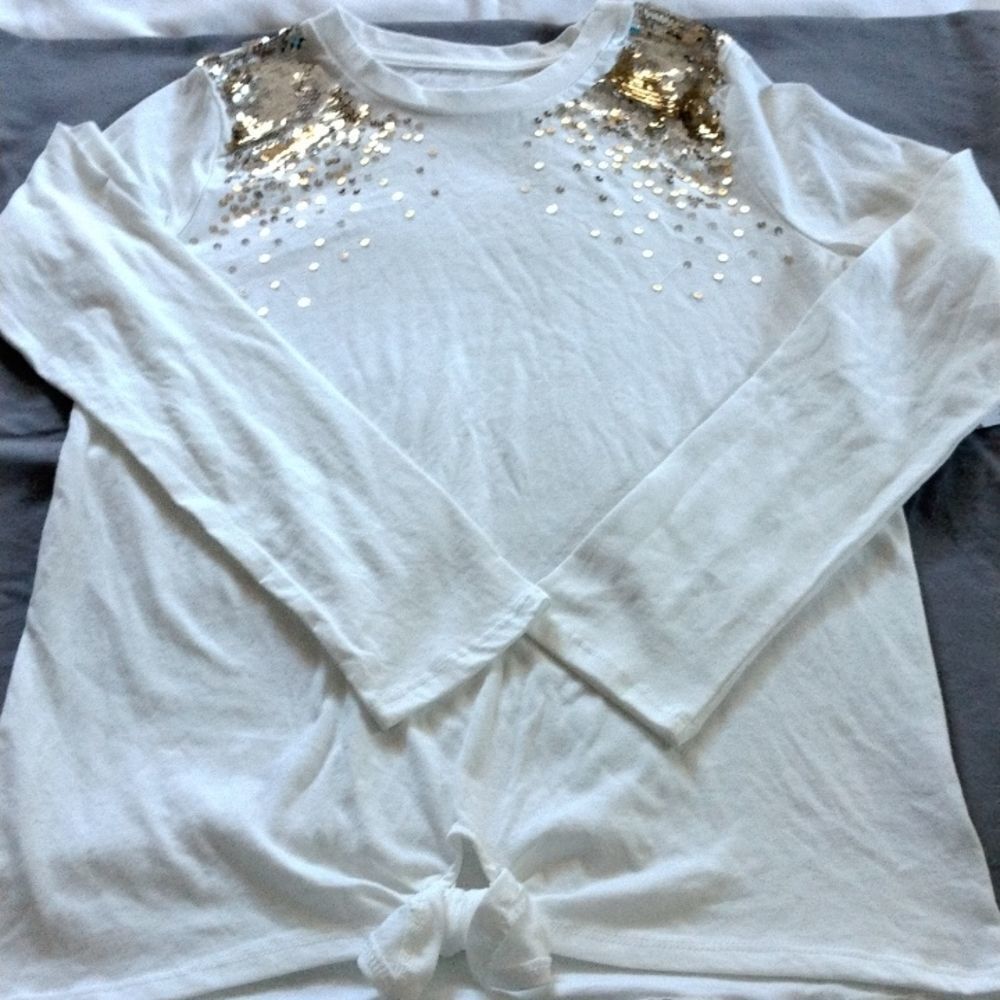 TRUE Craft Girls November sequined long sleeve tee size XL. NWT